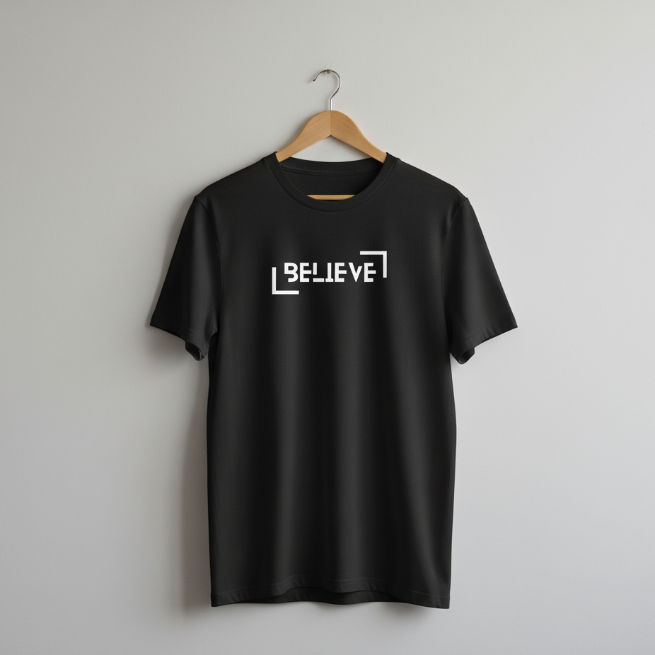 Unisex Standard Crew Black T-Shirt